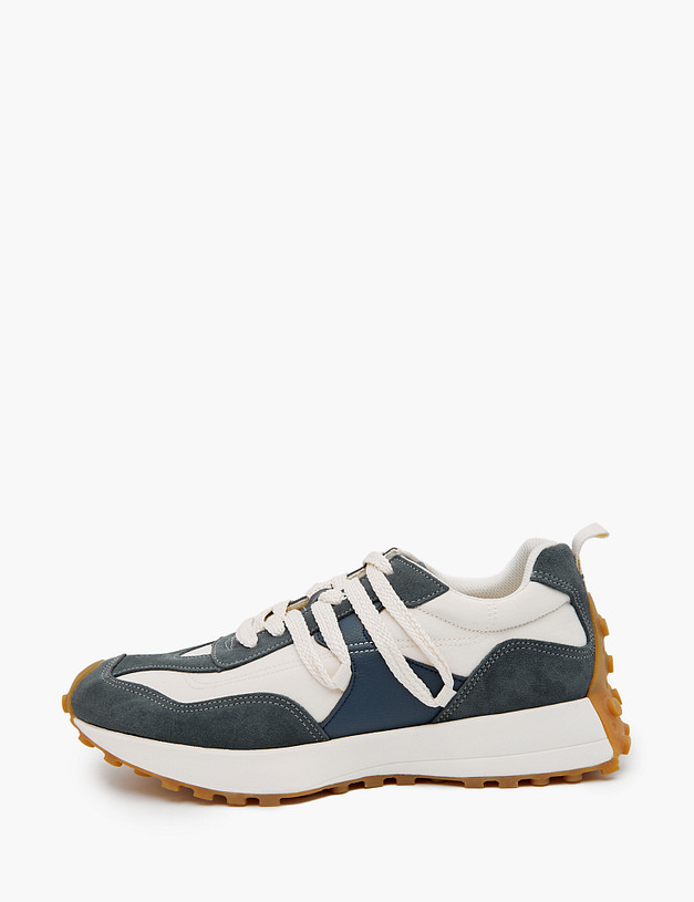 Серые мужские кроссовки с синими вставками MASCOTTE 128-310321-0210 | ракурс 2 Серые мужские кроссовки с синими вставками MASCOTTE 128-310321-0210 | ракурс 2