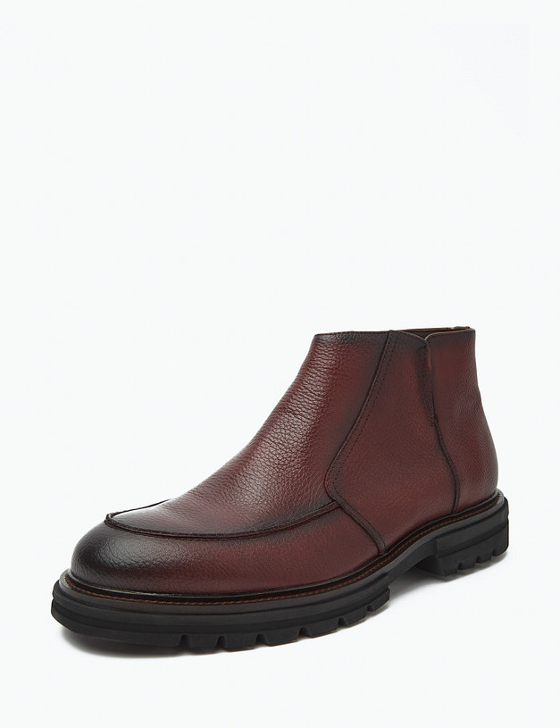 Коричневые мужские ботинки на молнии MASCOTTE 175-322525-0109 | ракурс 3