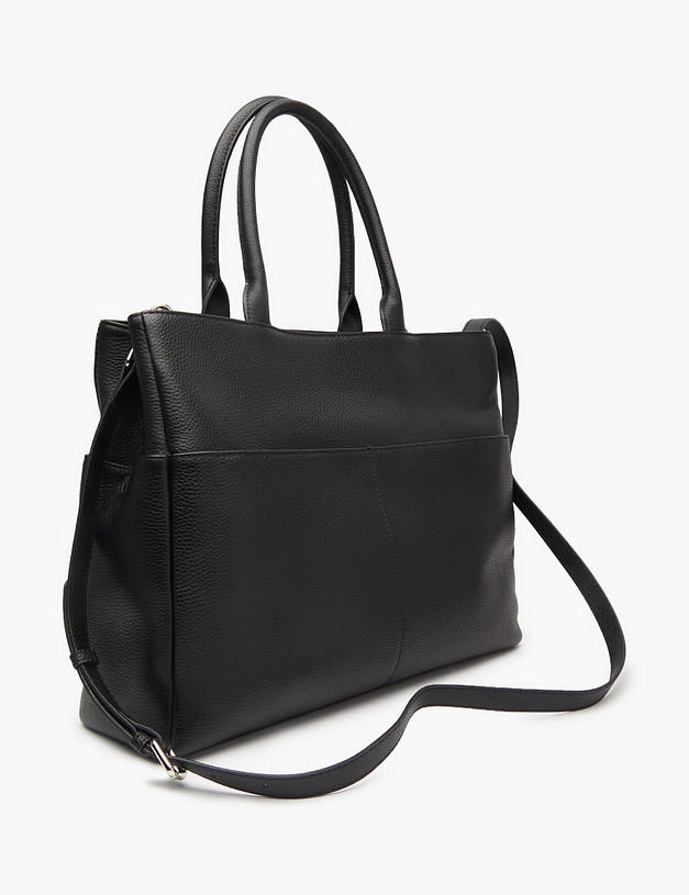 Черная кожаная женская сумка-тоут MASCOTTE 660-3201-102 | ракурс 3