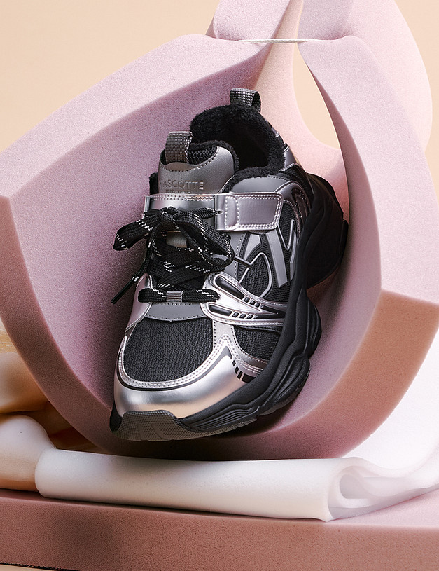 Серебристые детские кроссовки  MASCOTTE 234-522821-0616 | ракурс 1