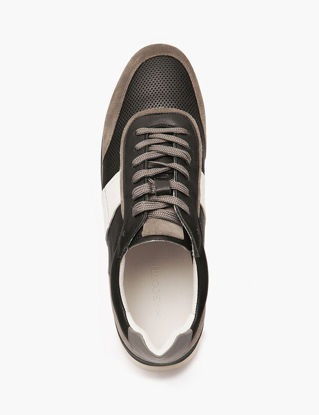 Черные мужские кеды с перфорацией MASCOTTE 58-5110711-8101M | ракурс 5