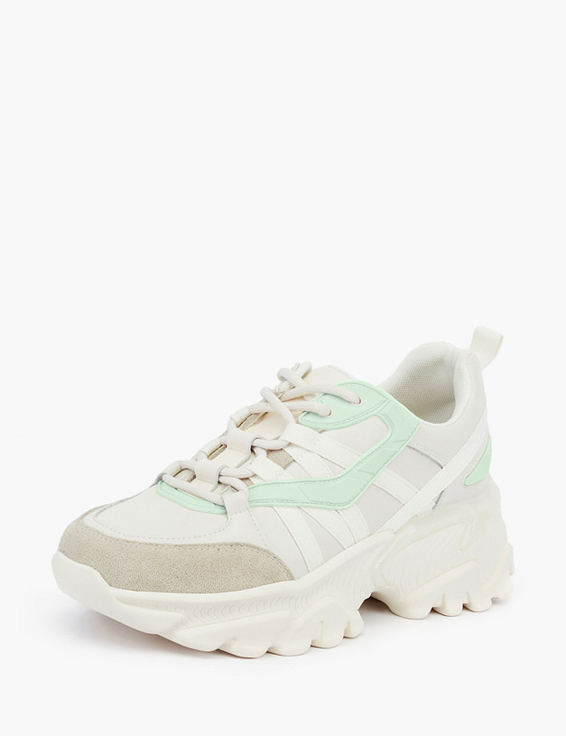 Молочные женские кроссовки на массивной подошве MASCOTTE 234-214021-0601 | ракурс 3