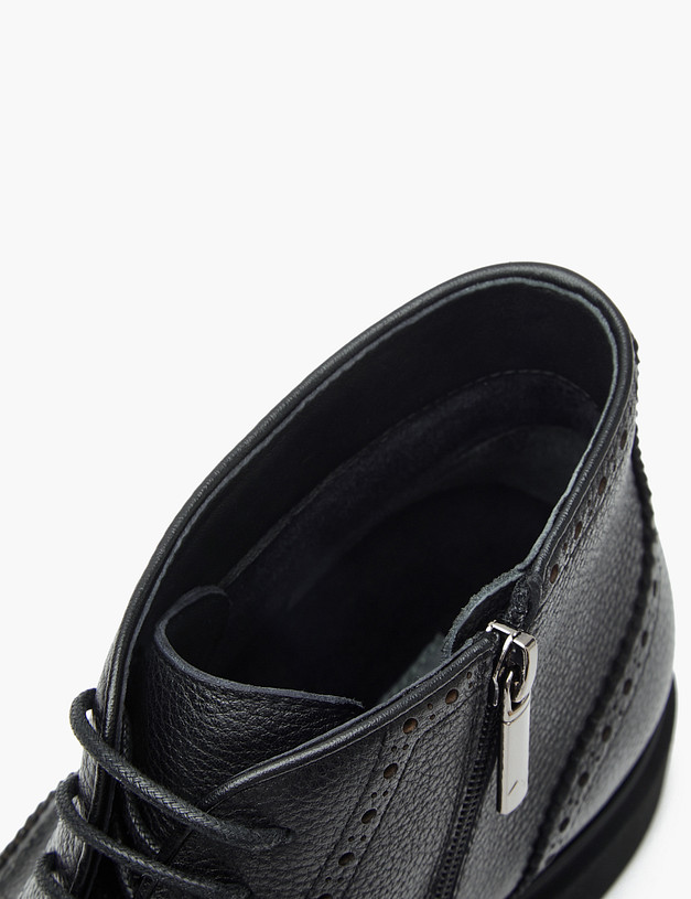 Черные мужские ботинки с перфорацией MASCOTTE 175-322824-0102 | ракурс 6