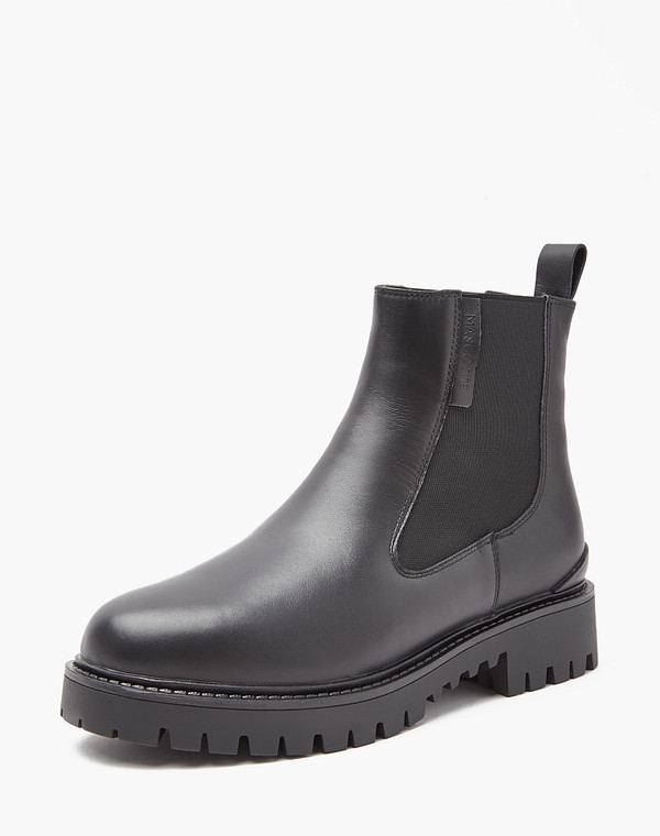 233-3202138-7100M Ботинки женские нат.кожа-резина/мех-нат.кожа черн, Mascotte