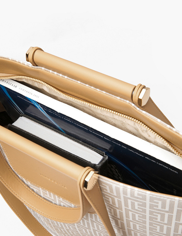 Бежевая женская сумка с принтом MASCOTTE 602-2102-601 | ракурс 7