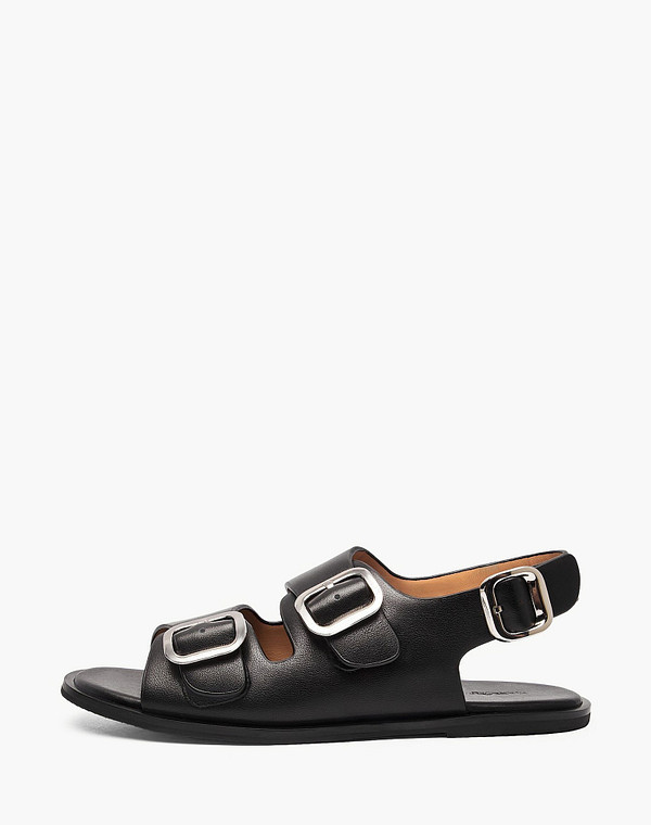 58-6101011-7100M Туфли летние женские нат.кожа/нат.кожа черн, Mascotte