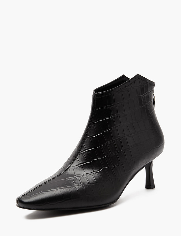Черные женские ботильоны с тиснением под рептилию MASCOTTE 126-410721-0102 | ракурс 2