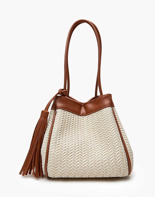 647-4118-201 Сумка женская и.кожа-текстиль/текстиль молочн, S, Mascotte