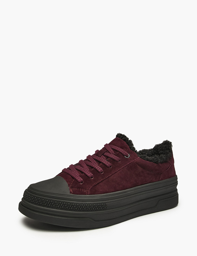 Бордовые женские кеды с мехом MASCOTTE 58-42417412-4687M | ракурс 2 Бордовые женские кеды с мехом MASCOTTE 58-42417412-4687M | ракурс 2