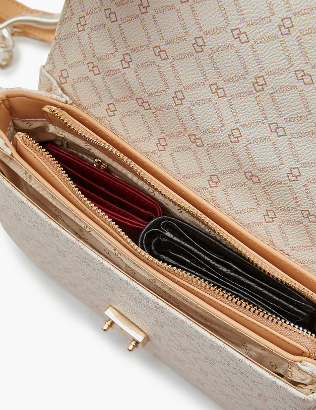 Белая женская сумка с фирменным принтом MASCOTTE 602-2205-601 | ракурс 7