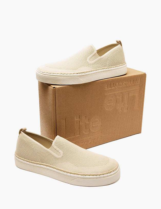 Молочные мужские сетчатые слипоны MASCOTTE 64-516691-0201 | ракурс 7