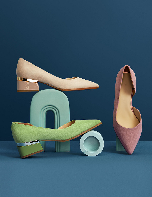 Розовые женские туфли из велюра MASCOTTE 126-212611-4618M | ракурс 1