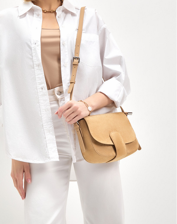 660-3107-608 Сумка женская велюр-кож.спилок/текстиль беж, S, Mascotte