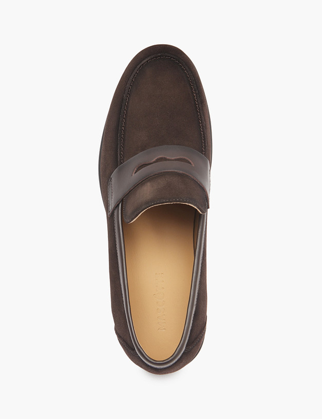 Коричневые мужские велюровые лоферы  MASCOTTE 58-516111-3201M | ракурс 6