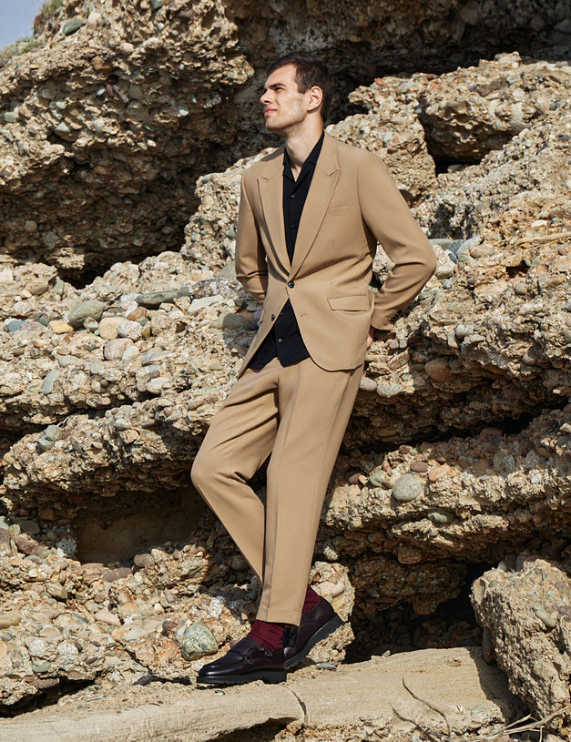 Бордовые кожаные мужские монки MASCOTTE 175-3290812-3113M | ракурс 1