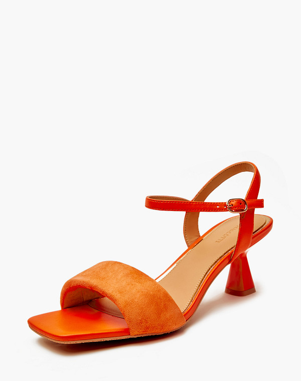 172-4122612-4619M Туфли летние женские велюр-нат.кожа/нат.кожа оранж, Mascotte