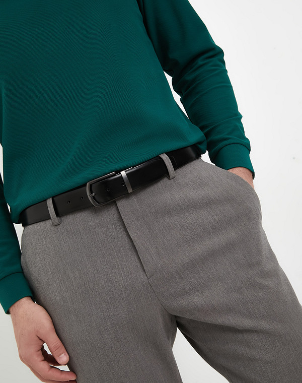 727-4118-102 Ремень муж. нат.кожа черн, Mascotte