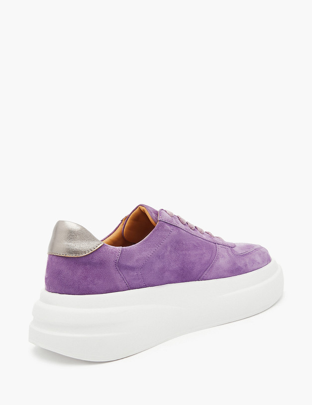 Светло-фиолетовые велюровые женские кеды MASCOTTE 58-3203412-4626M | ракурс 4