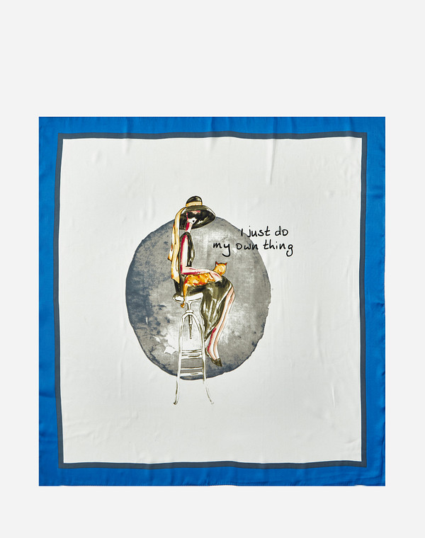 730-1201-2403 Платок женский бел-синий, Mascotte