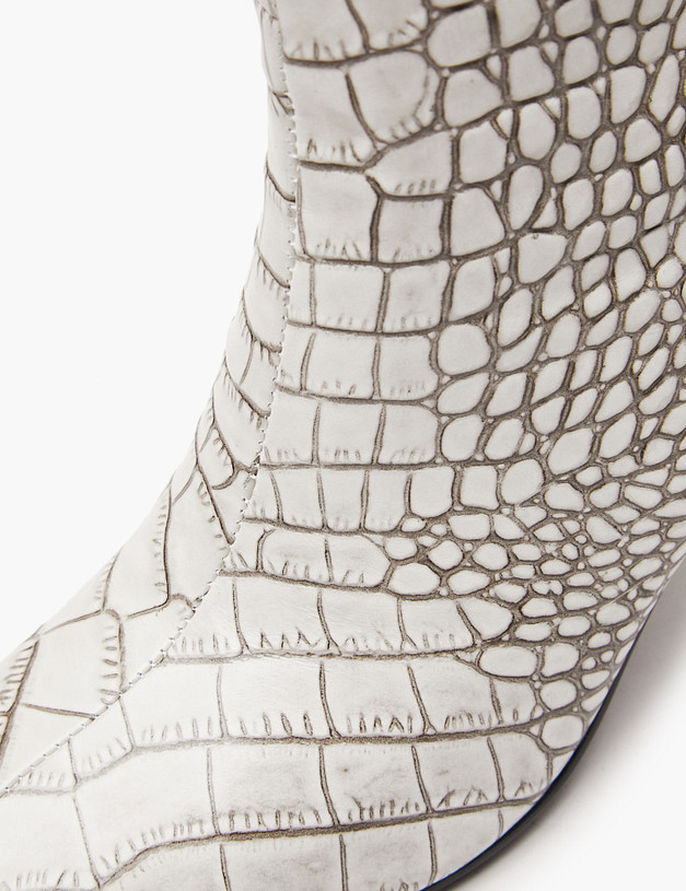 Молочные женские сапоги с тиснением MASCOTTE 126-424021-0101 | ракурс 8