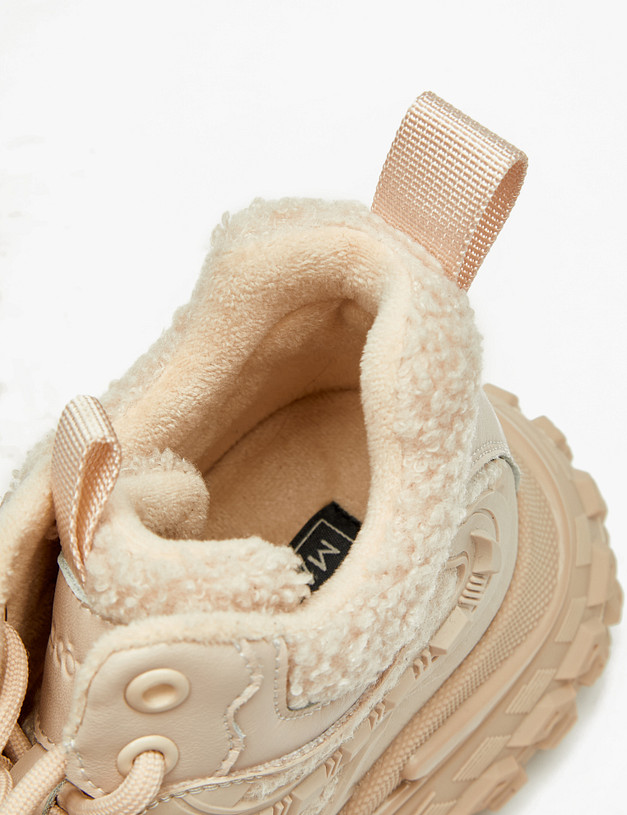 Бежевые женские утепленные кроссовки MASCOTTE 234-323621-0408 | ракурс 6
