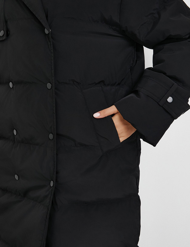 Черное женское пальто MASCOTTE 852-5223-2402 | ракурс 4