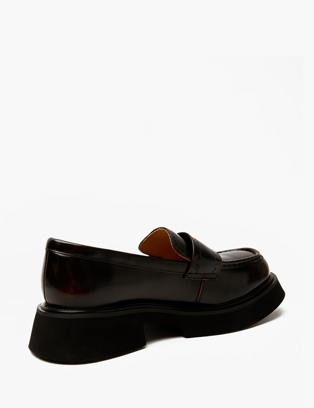 Коричневые женские лоферы из кожи MASCOTTE 58-412011-0109 | ракурс 3