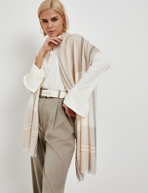 Бежевый женский шарф MASCOTTE 766-5116-2609 | ракурс 1