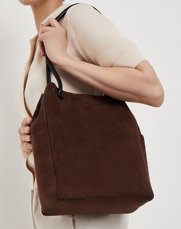 646-5206-2091 Сумка женская текстиль-и.кожа/и.кожа-текстиль корич-черн, M, Mascotte