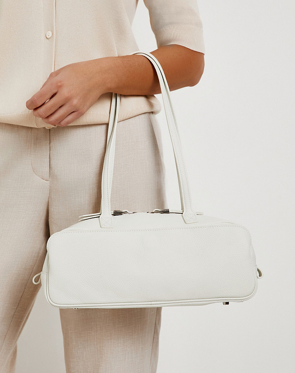 660-6107-601 Сумка женская нат.кожа-и.кожа/текстиль бел, S, Mascotte