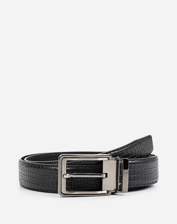 727-0113-102 Ремень муж. нат.кожа черн, Mascotte