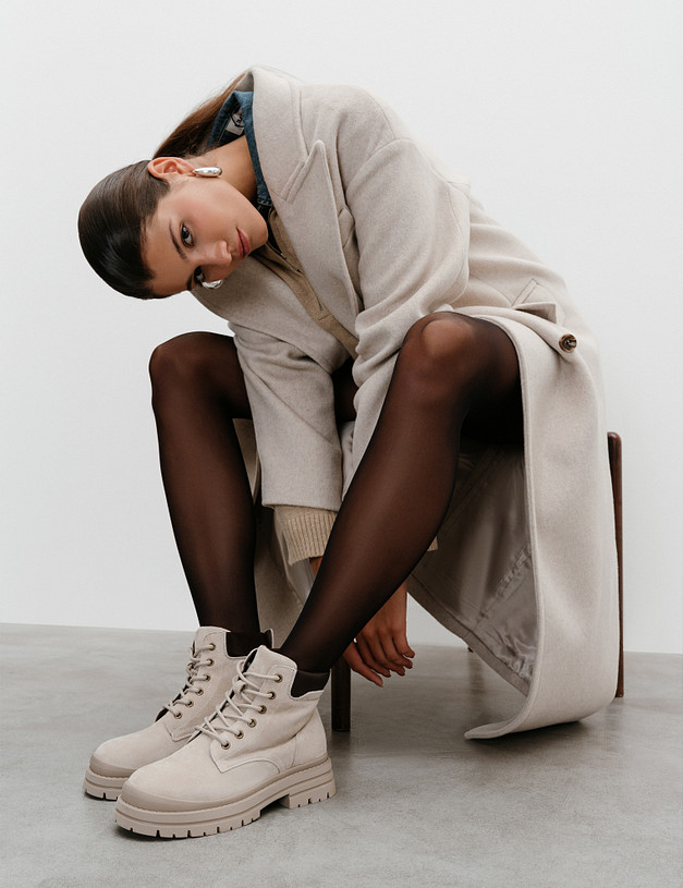 Бежевые женские ботинки MASCOTTE 234-425221-0601 | ракурс 1