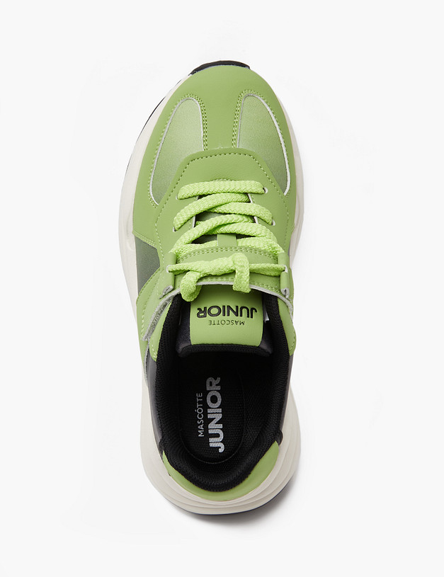 Зеленые детские кроссовки на массивной подошве MASCOTTE 234-412621-0604 | ракурс 7