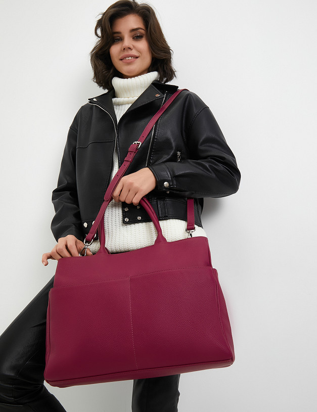 Женская сумка-тоут цвета фуксии MASCOTTE 660-3201-106 | ракурс 1