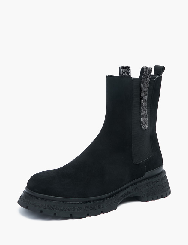 Черные женские челси из велюра MASCOTTE 126-220922-3605M | ракурс 2