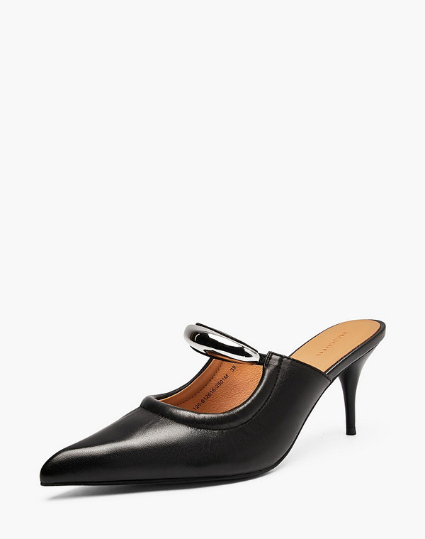 126-612616-3501M Туфли летние женские нат.кожа/нат.кожа черн, Mascotte