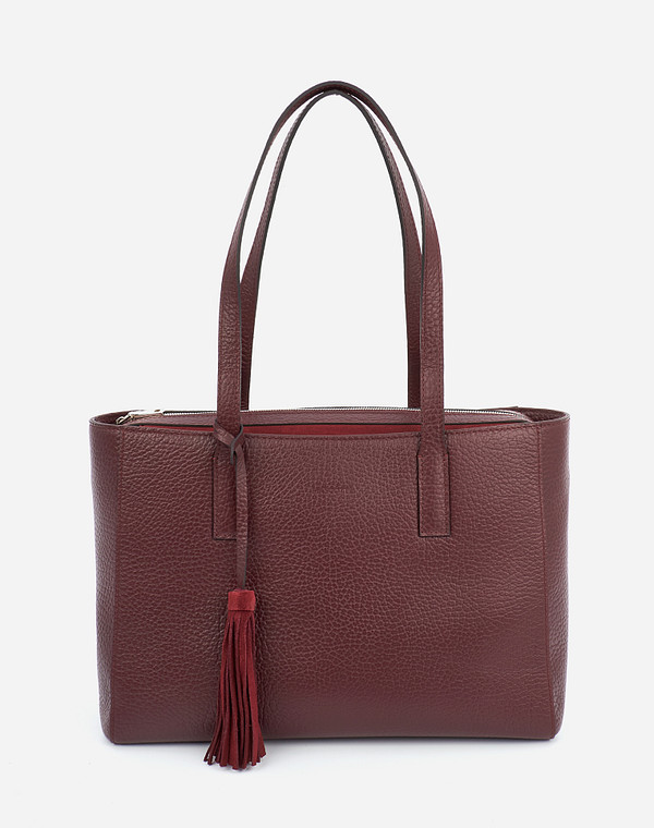 697-1203-105 Сумка женская нат.кожа-велюр/текстиль бордо, M, Mascotte