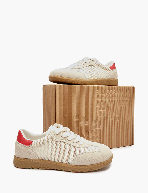 Бежевые женские кеды с контрастной вставкой MASCOTTE 234-512661-0208 | ракурс 6