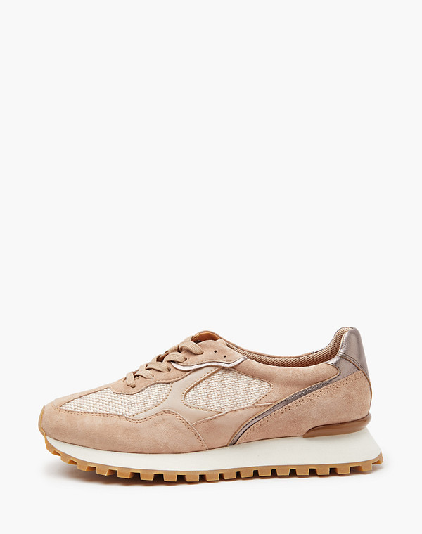 22-4121121-3612M Полуботинки для активного отдыха женские велюр-текстиль/текстиль-нат.кожа беж, Mascotte