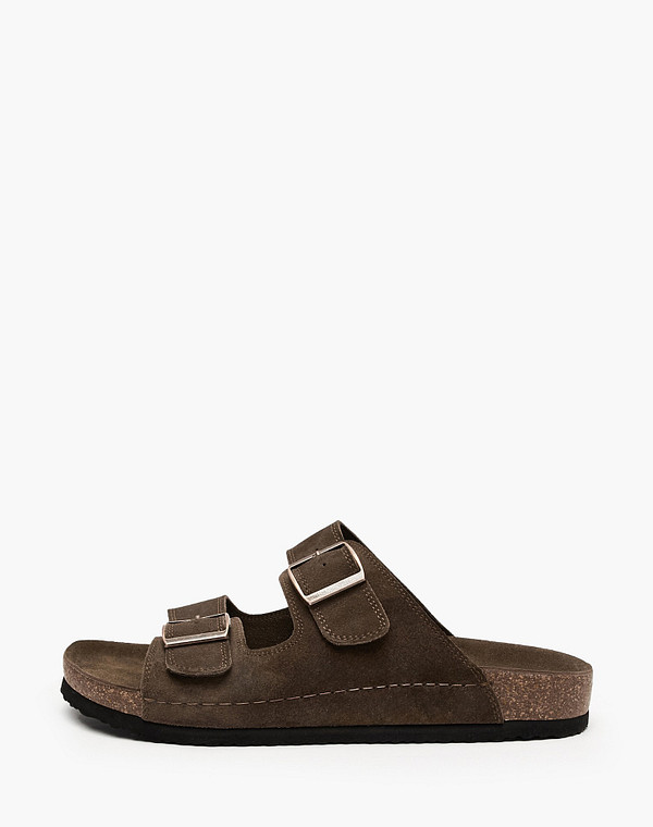 98-614822-0204 Туфли летние мужские велюр/текстиль хаки, Mascotte