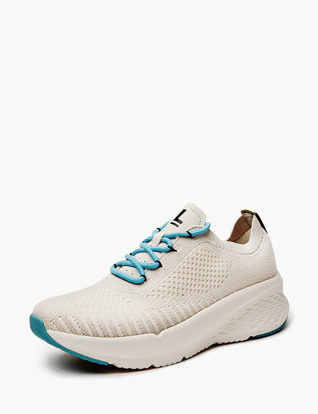 Молочные женские кроссовки из текстиля MASCOTTE 181-411621-0201 | ракурс 3