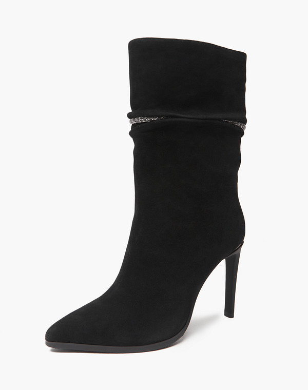 100-423221-0602 Ботинки женские велюр/ворсин черн, Mascotte