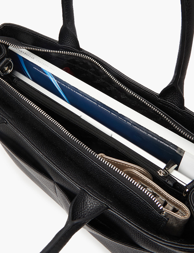 Черная кожаная женская сумка-тоут MASCOTTE 660-3201-102 | ракурс 7