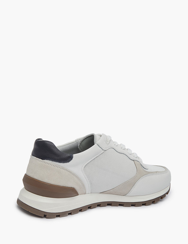 Белые мужские кроссовки из кожи и велюра MASCOTTE 58-3112321-3192M | ракурс 4