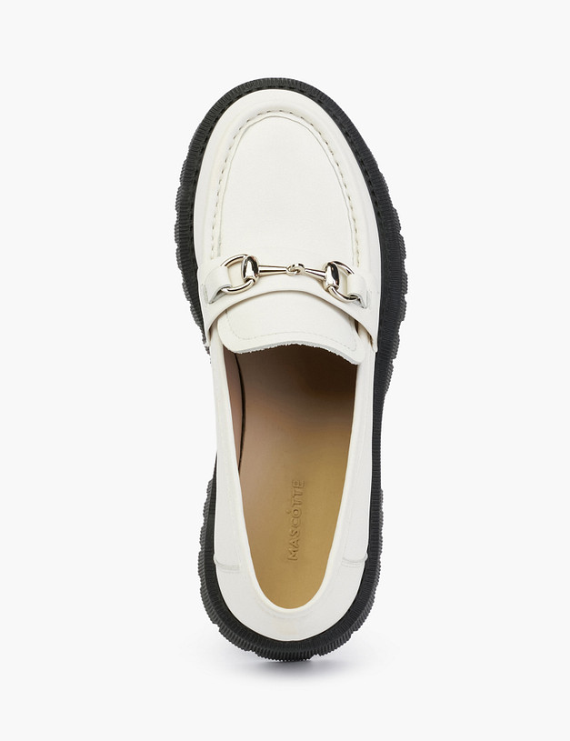 Белые женские лоферы на грубой подошве MASCOTTE 234-123513-0101 | ракурс 5