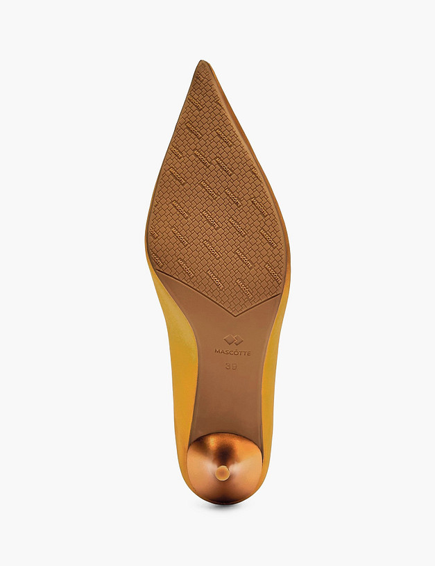 Желтые женские атласные туфли MASCOTTE 126-522611-0218 | ракурс 5