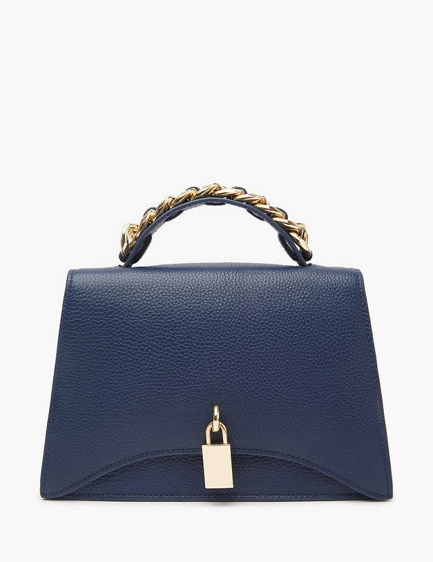 Синяя женская сумка с акцентной ручкой MASCOTTE 660-3124-103 | ракурс 3 Синяя женская сумка с акцентной ручкой MASCOTTE 660-3124-103 | ракурс 3