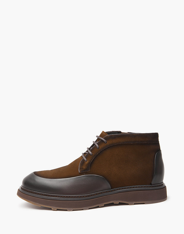 22-422821-0109 Ботинки мужские нат.кожа-велюр/ворсин-нат.кожа корич, Mascotte