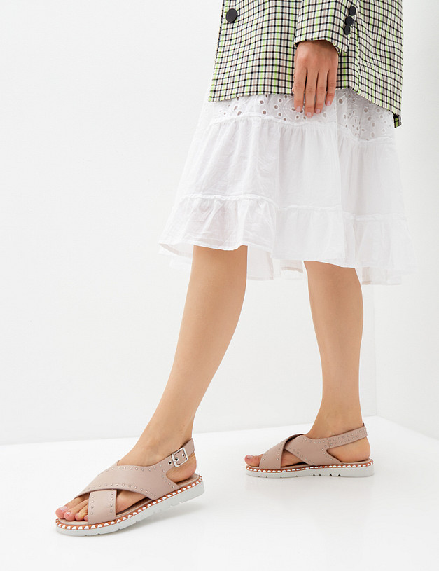 Бежевые женские сандалии MASCOTTE 80-911014-3523M | ракурс 1 Бежевые женские сандалии MASCOTTE 80-911014-3523M | ракурс 1