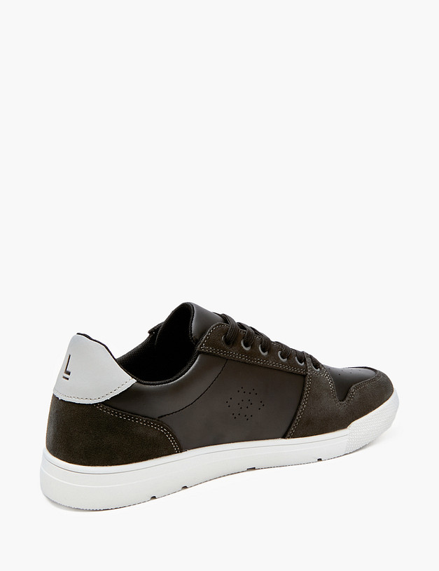 Черные мужские кеды из кожи и велюра MASCOTTE 189-4113129-0602 | ракурс 3